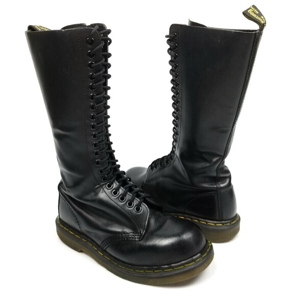 RARE Dr. Martens 1942 20-Eye Steel Toe Smooth Leather Knee High Boots 7 Grunge‎ - Picture 5 of 8